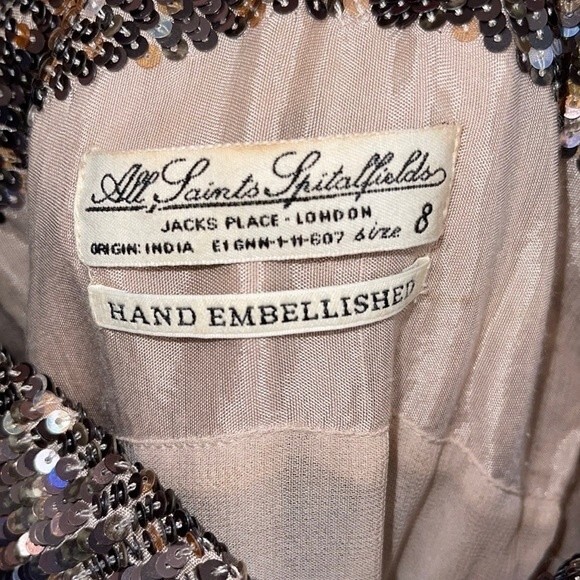 All Saints Velutina Sequin Dress UK 8/US4 - Picture 5 of 6